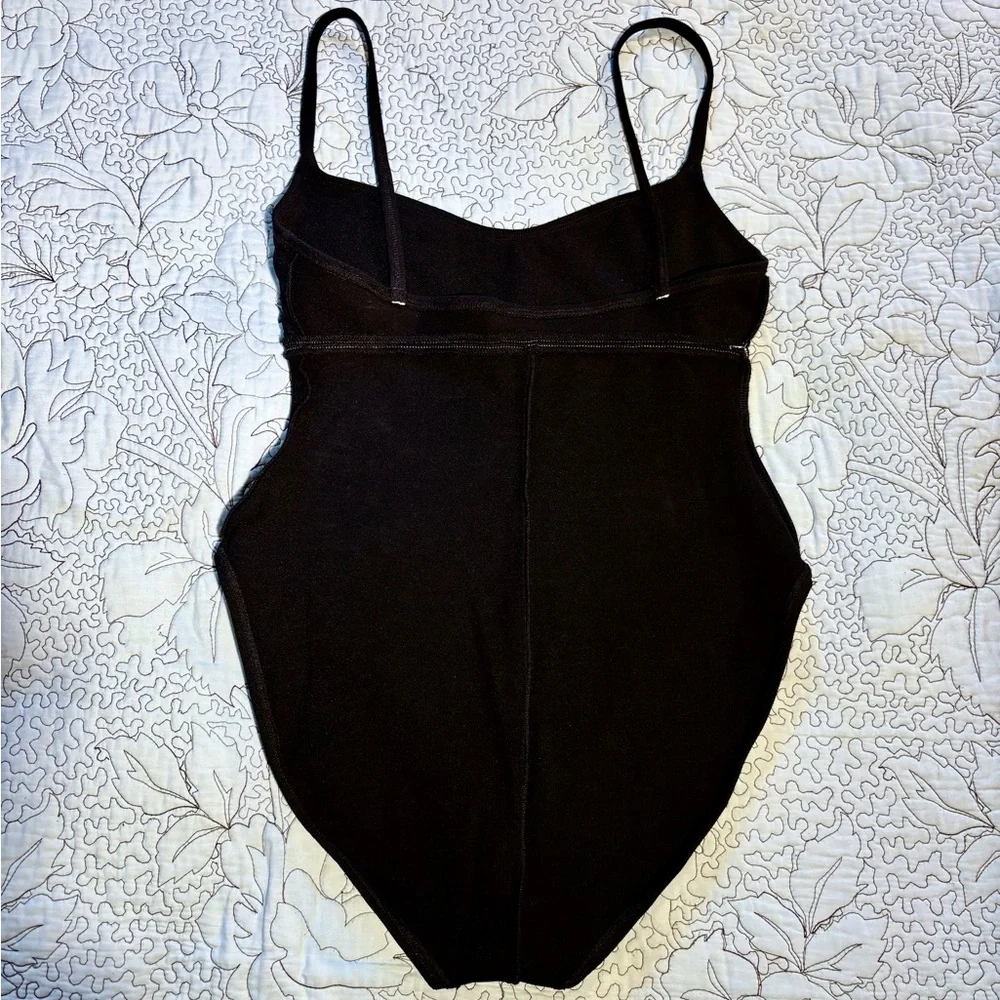 Vintage Oscar de la Renta Black White Bow One Piece Swimsuit Sz 14💛